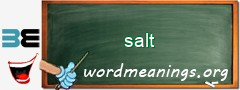 WordMeaning blackboard for salt
